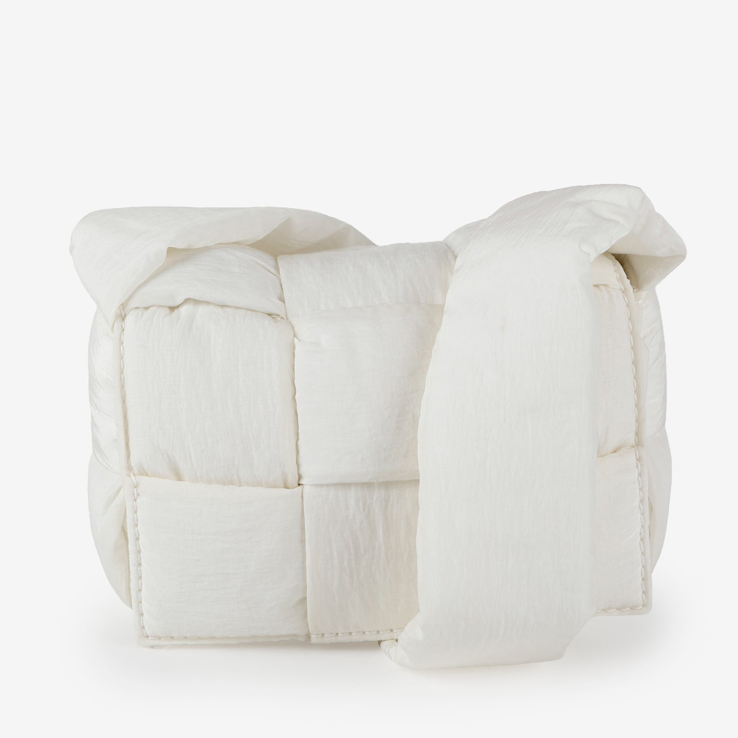 Candy Cassette Padded Crossbody, Cream Nylon