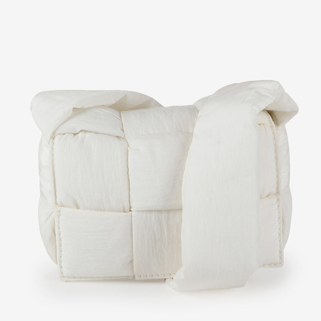 Candy Cassette Padded Crossbody, Cream Nylon