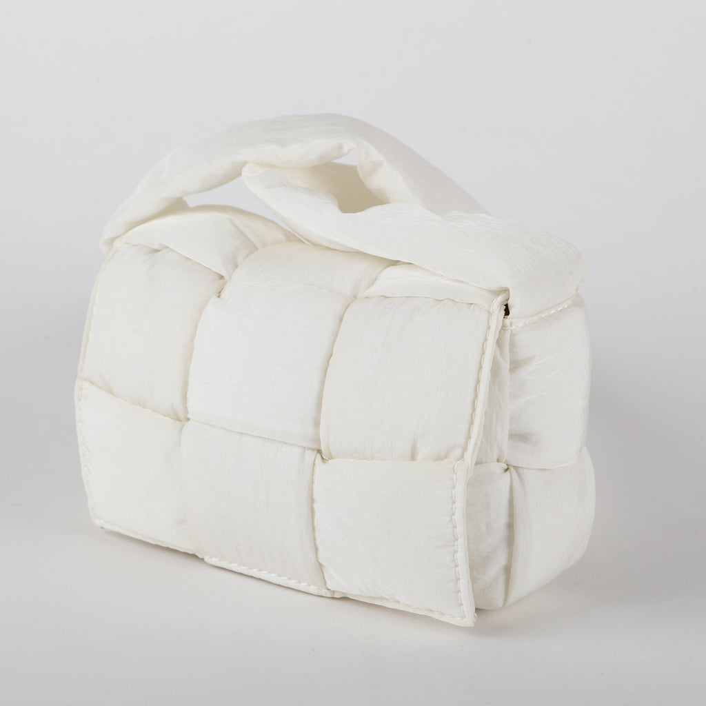 Candy Cassette Padded Crossbody, Cream Nylon