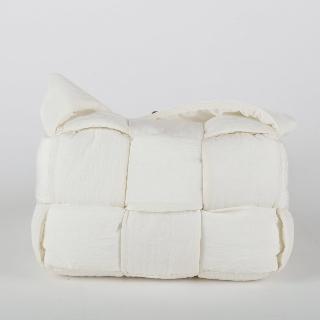 Candy Cassette Padded Crossbody, Cream Nylon