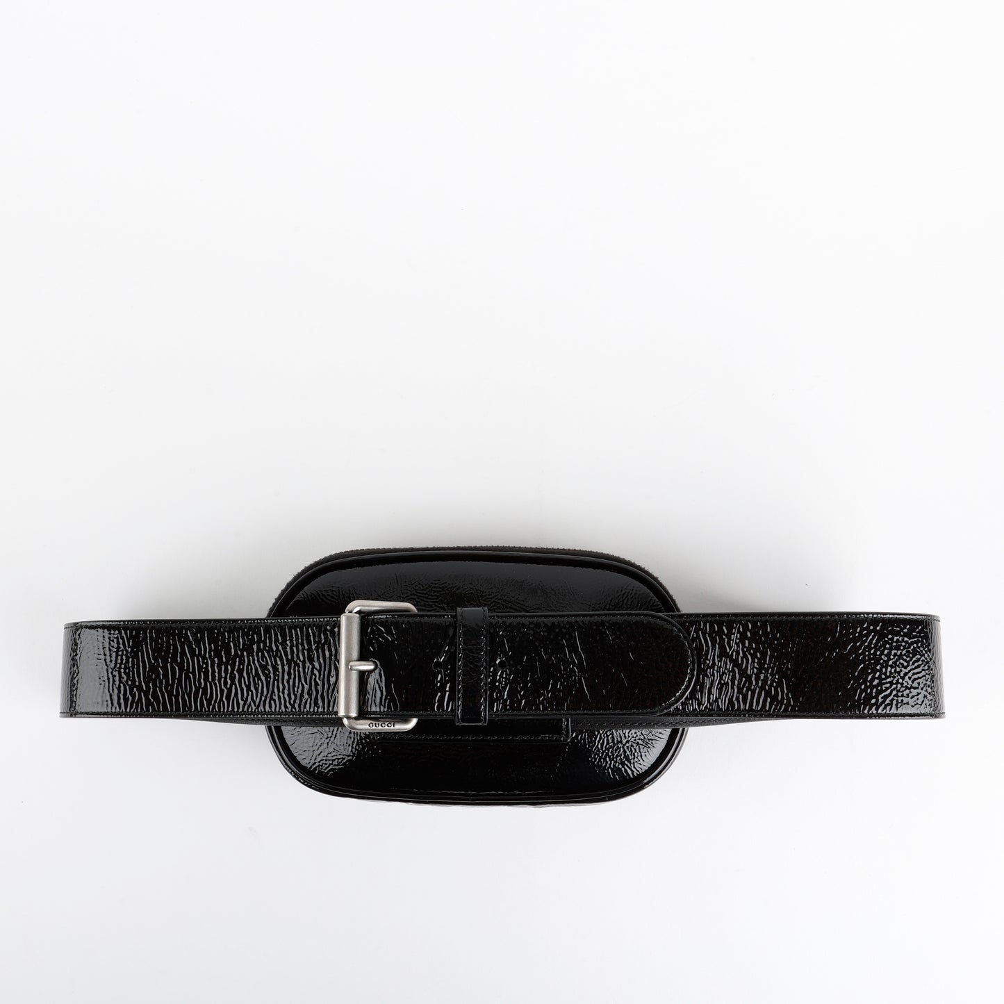 Game Patch Belt Bag, Black/Yellow Patent