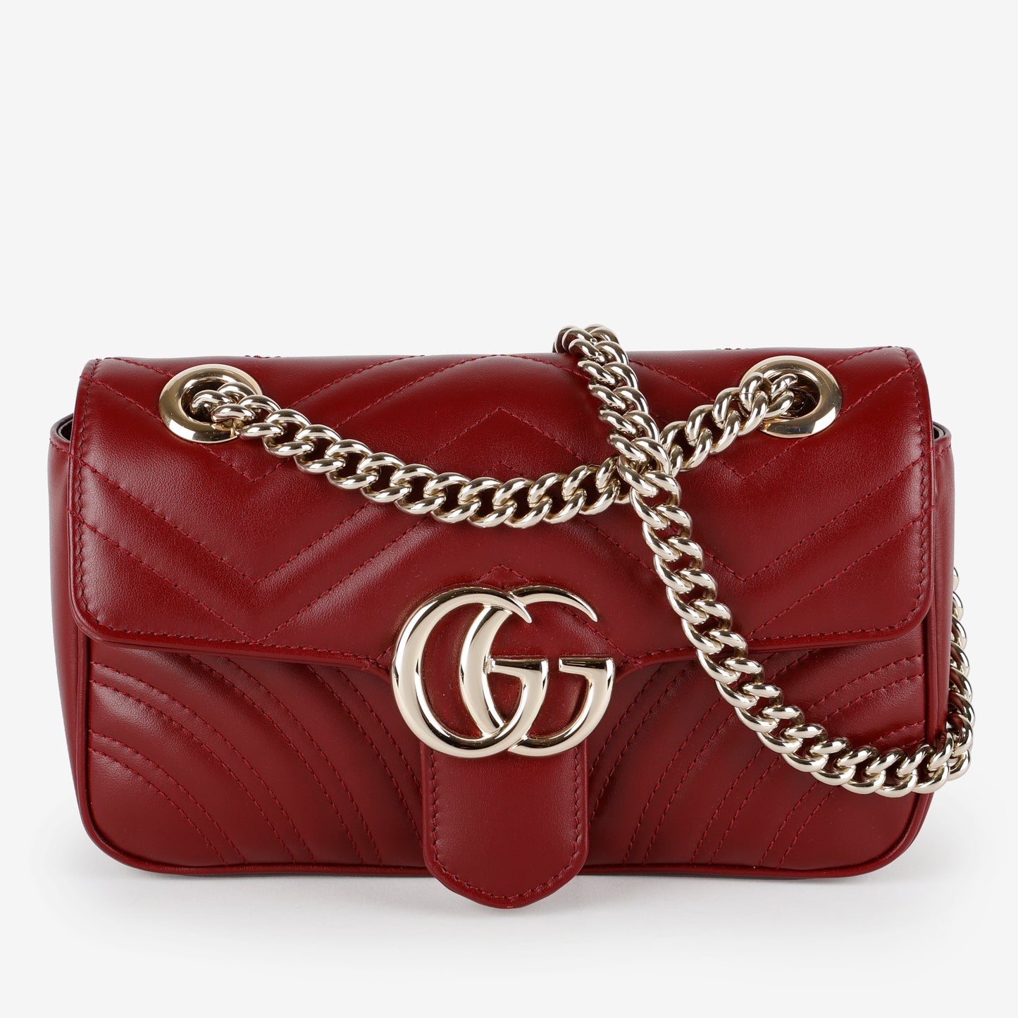 Small Marmont Flap Bag, Bordeaux Red NM