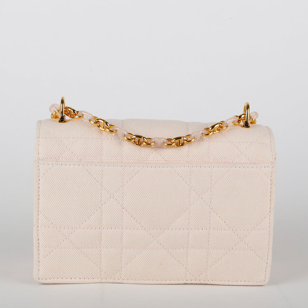 Mini Miss Caro Flap Bag, Pink Denim