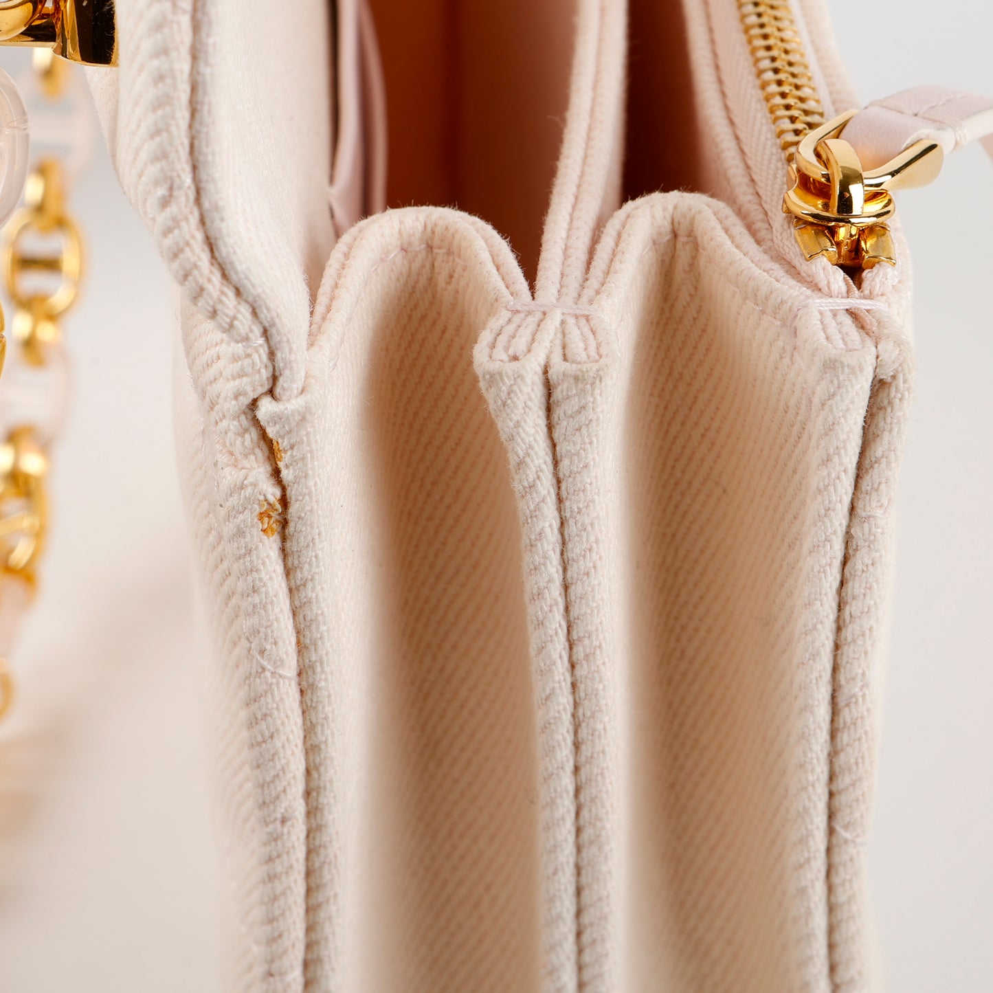 Mini Miss Caro Flap Bag, Pink Denim