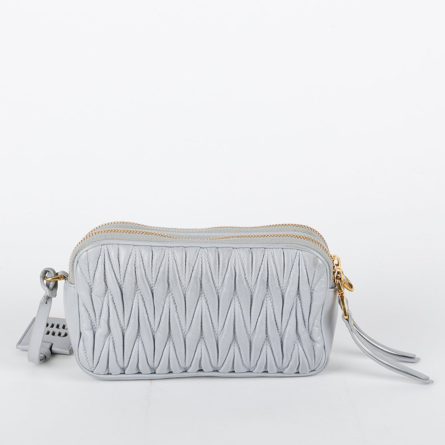 Matelasse Chain Camera Bag, Ice Blue