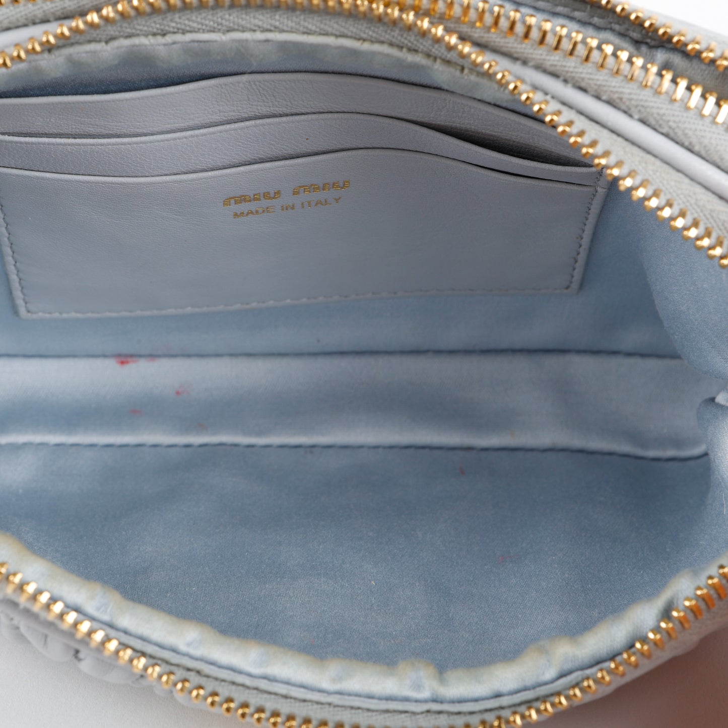 Matelasse Chain Camera Bag, Ice Blue