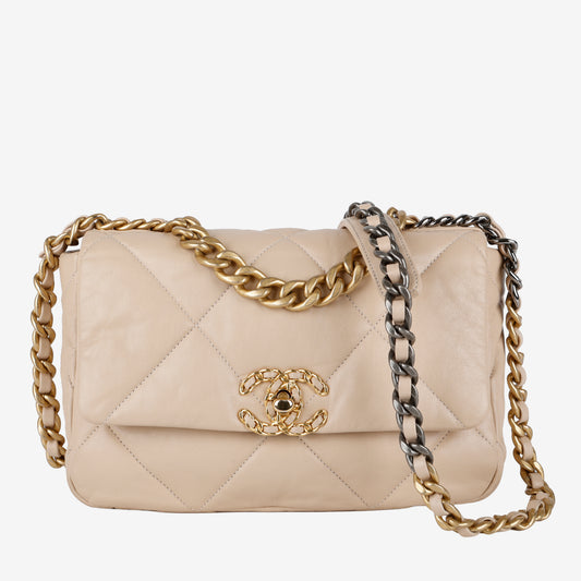 Small 19, Beige Lambskin