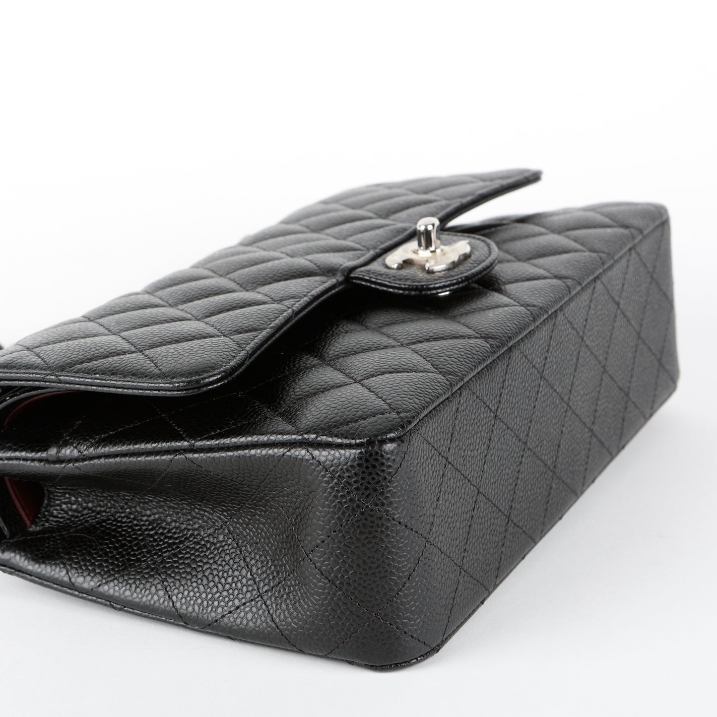 Medium Double Flap, Black Caviar SHW