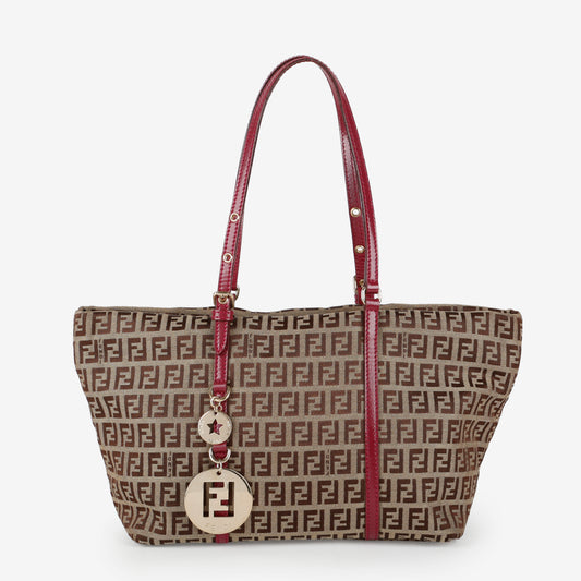 Zucchino Charm Tote, Canvas/Fuchsia