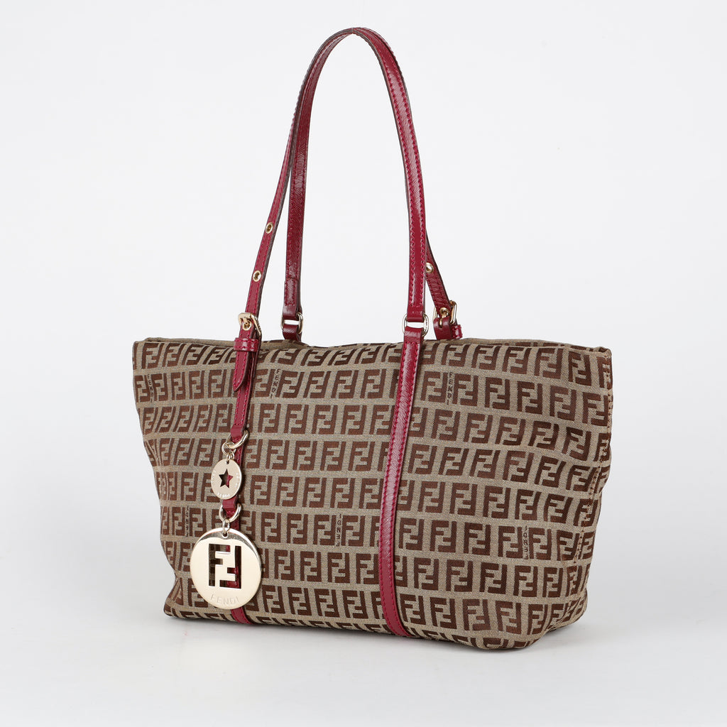 Zucchino Charm Tote, Canvas/Fuchsia