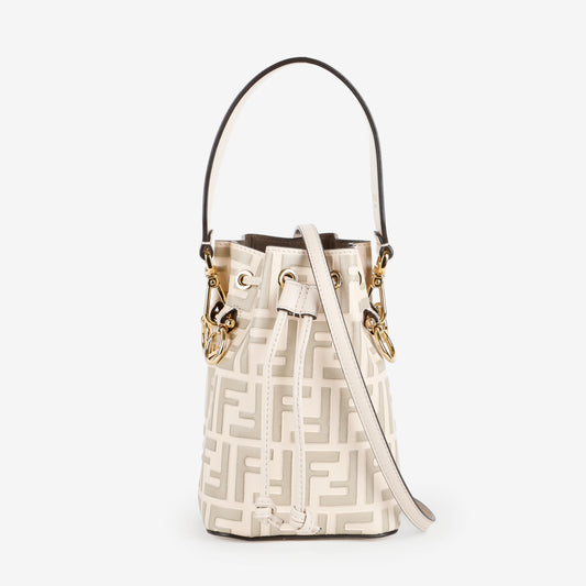 Mini Zucca Mon Tresor Bucket Bag, Beige/Sage