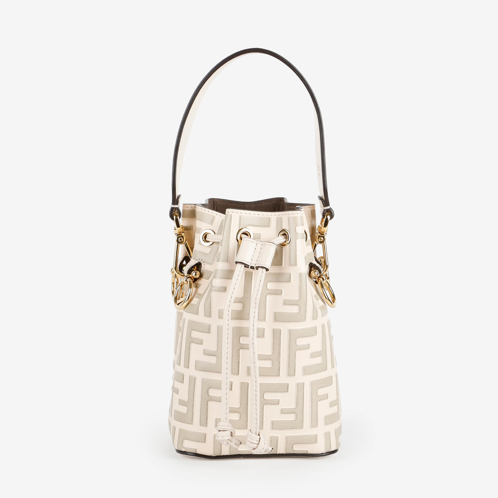 Mini Zucca Mon Tresor Bucket Bag, Beige/Sage