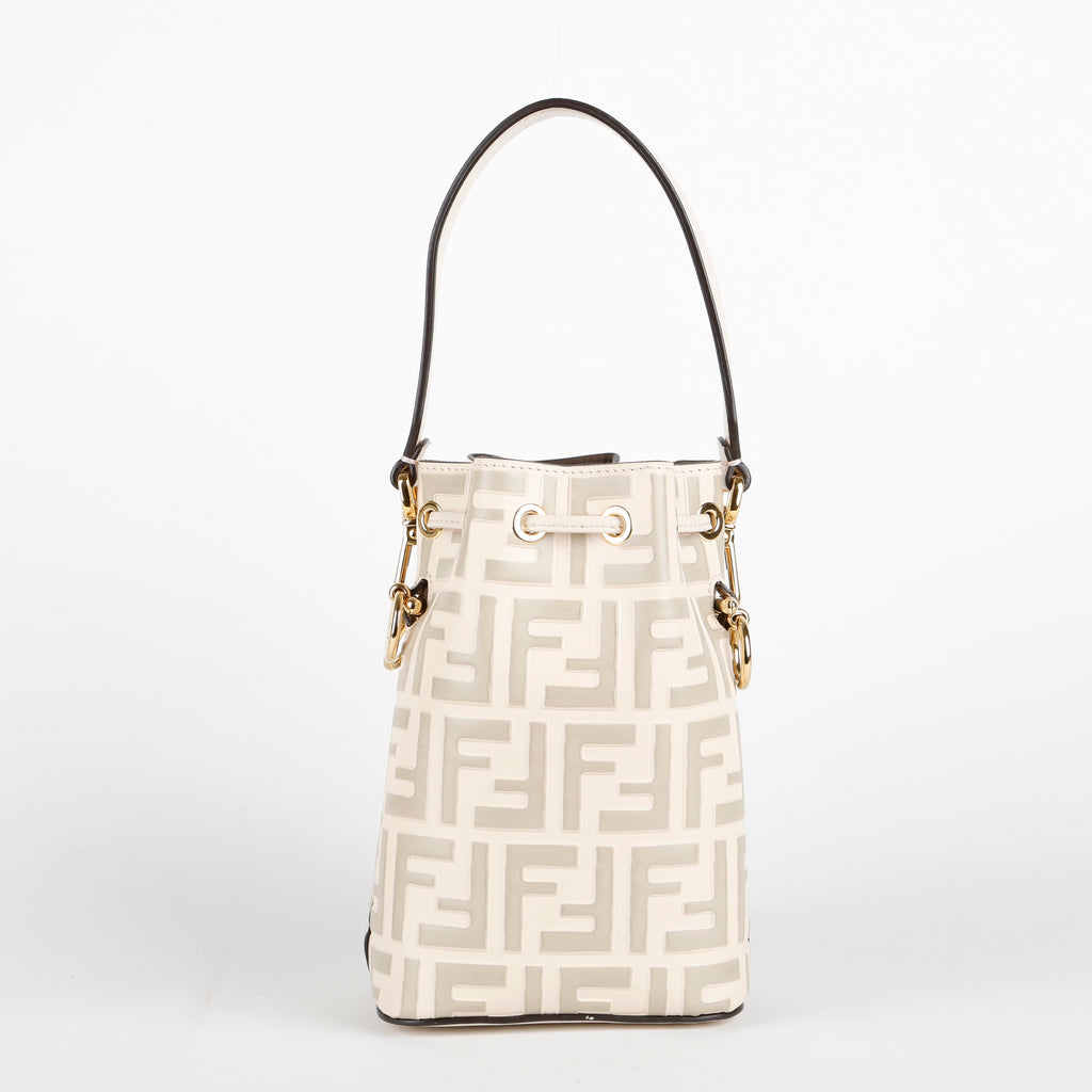 Mini Zucca Mon Tresor Bucket Bag, Beige/Sage