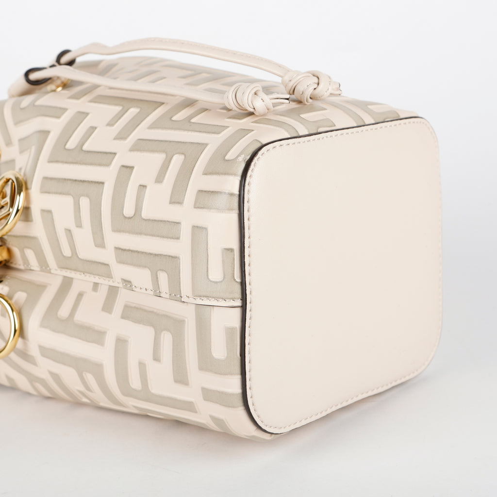 Mini Zucca Mon Tresor Bucket Bag, Beige/Sage