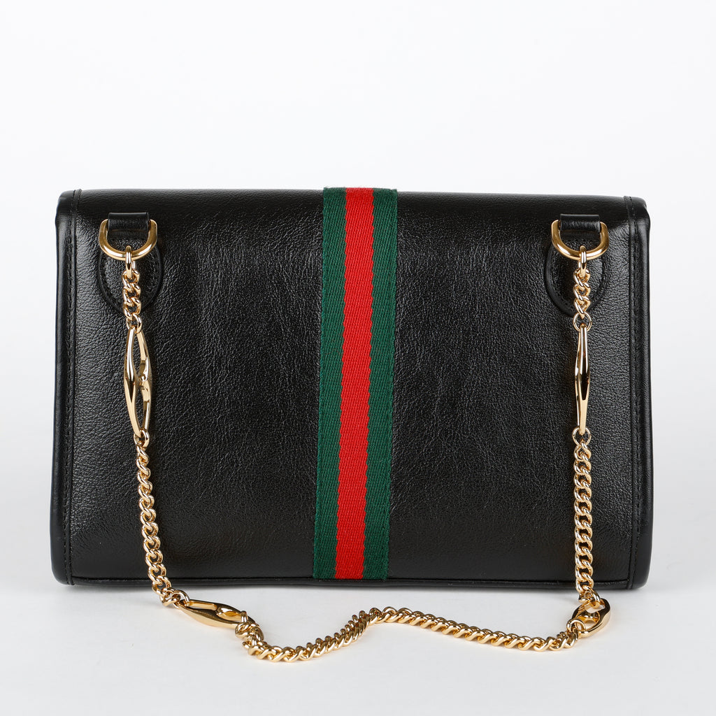 Medium Rajah Web Chain Shoulder Bag, Black