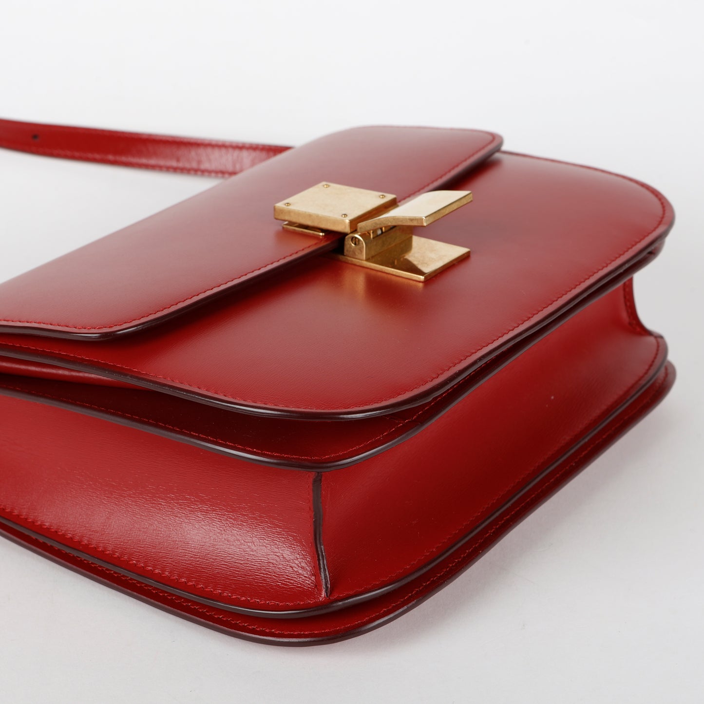 Medium Box Bag, Red Smooth Calfskin