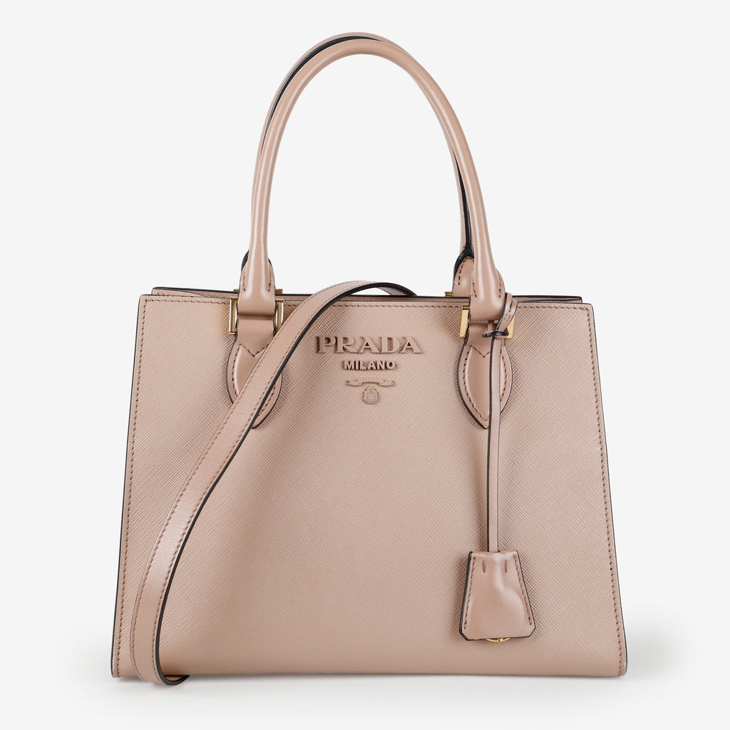 Medium 2 Way Saffiano Tote, Blush Pink