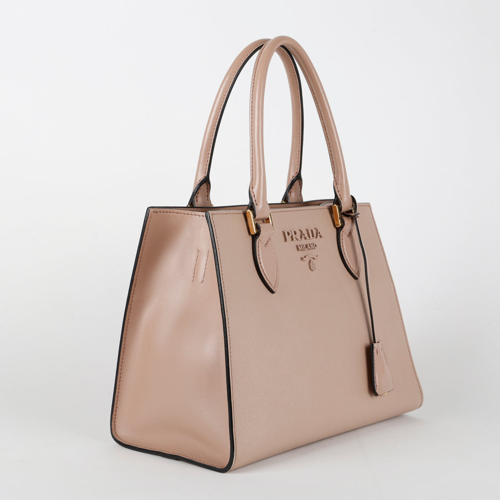 Medium 2 Way Saffiano Tote, Blush Pink