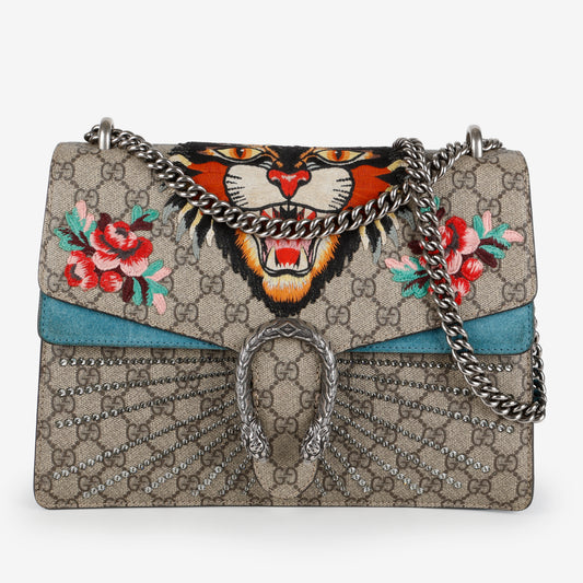 Medium Supreme Angry Cat Dionysus Shoulder Bag, Canvas