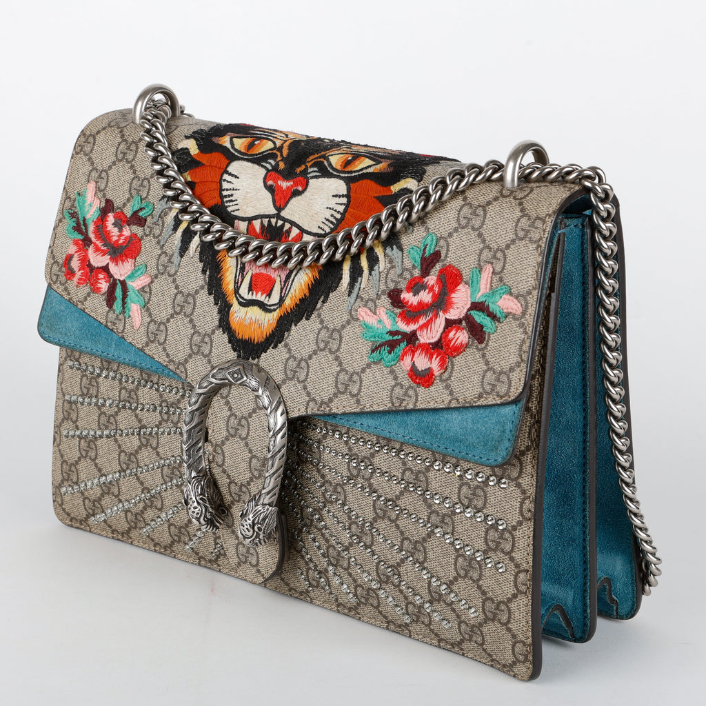 Medium Supreme Angry Cat Dionysus Shoulder Bag, Canvas