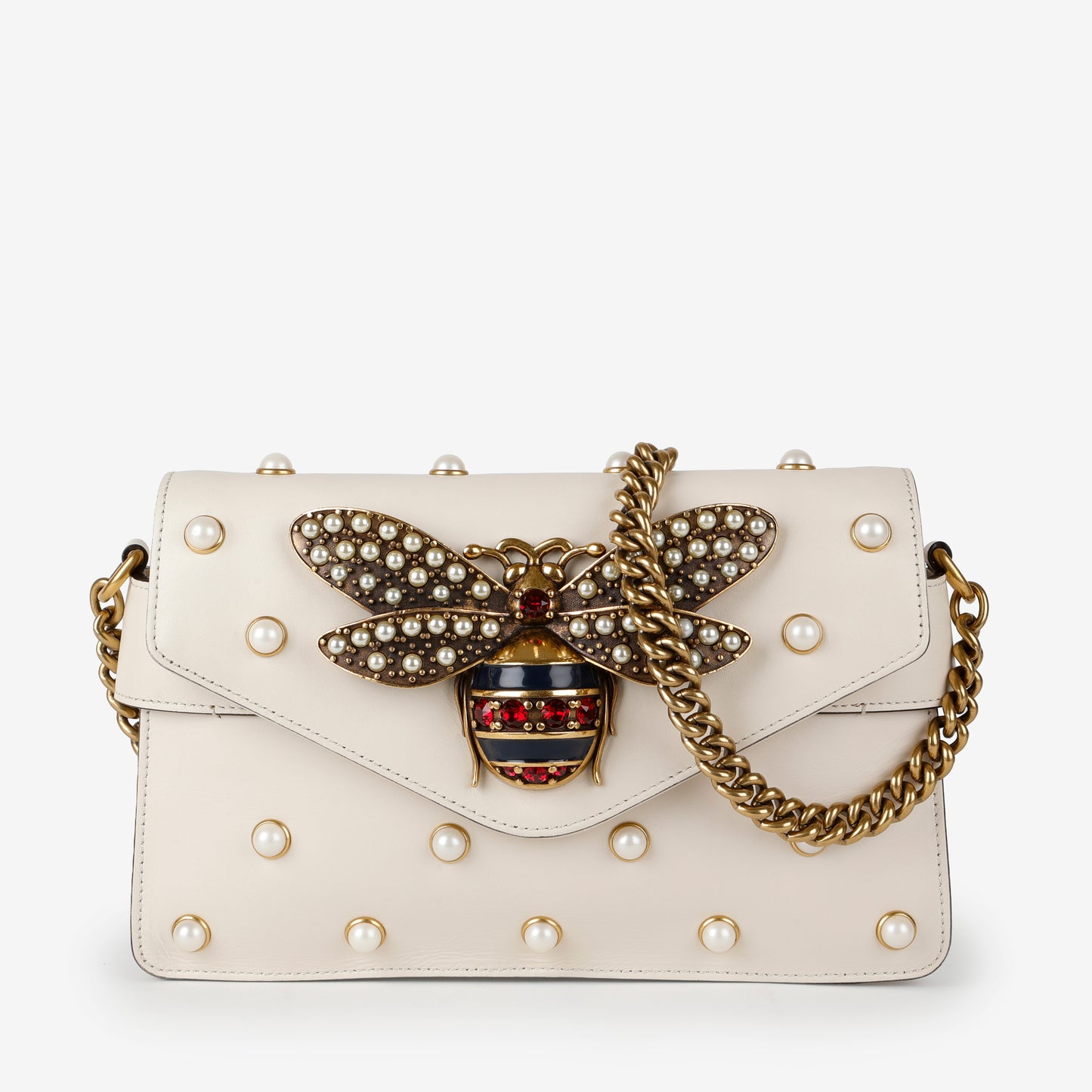 Broadway Pearly Bee Shoulder Bag, Cream