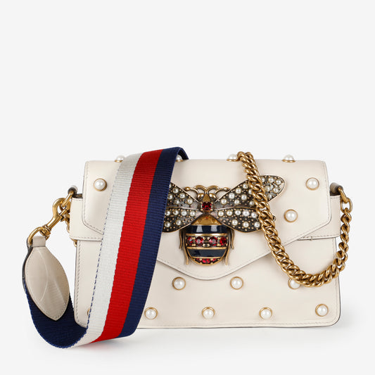Broadway Pearly Bee Shoulder Bag, Cream