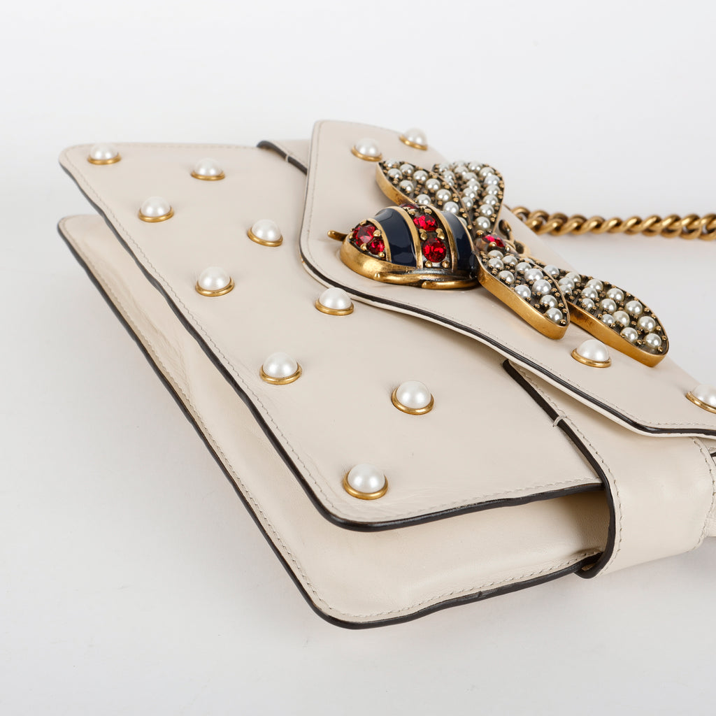 Broadway Pearly Bee Shoulder Bag, Cream