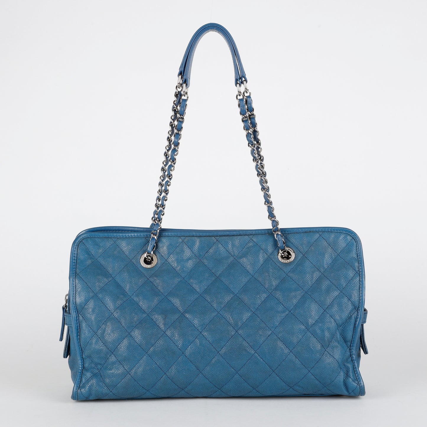 French Riviera Quilted Tote, Blue Caviar