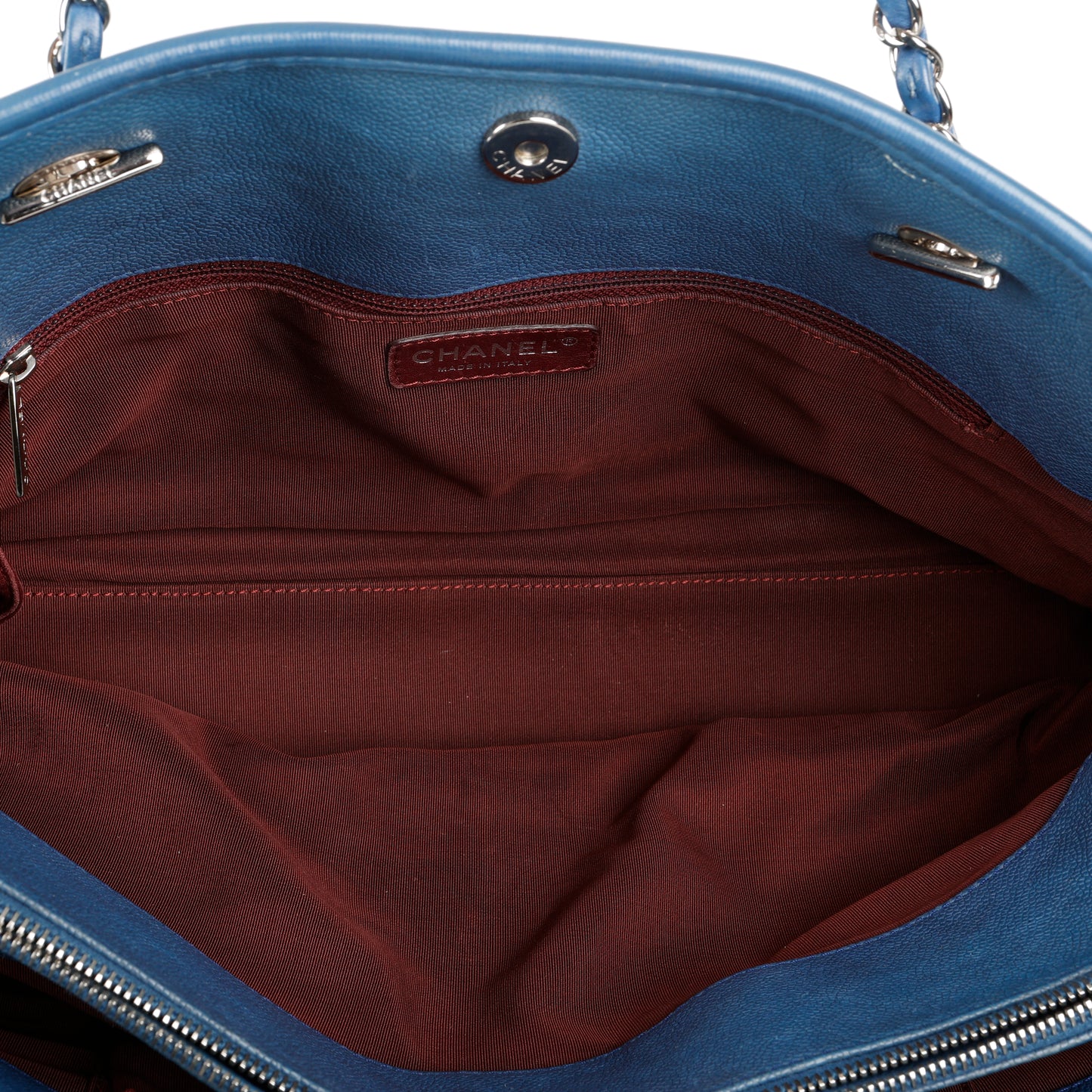 French Riviera Quilted Tote, Blue Caviar