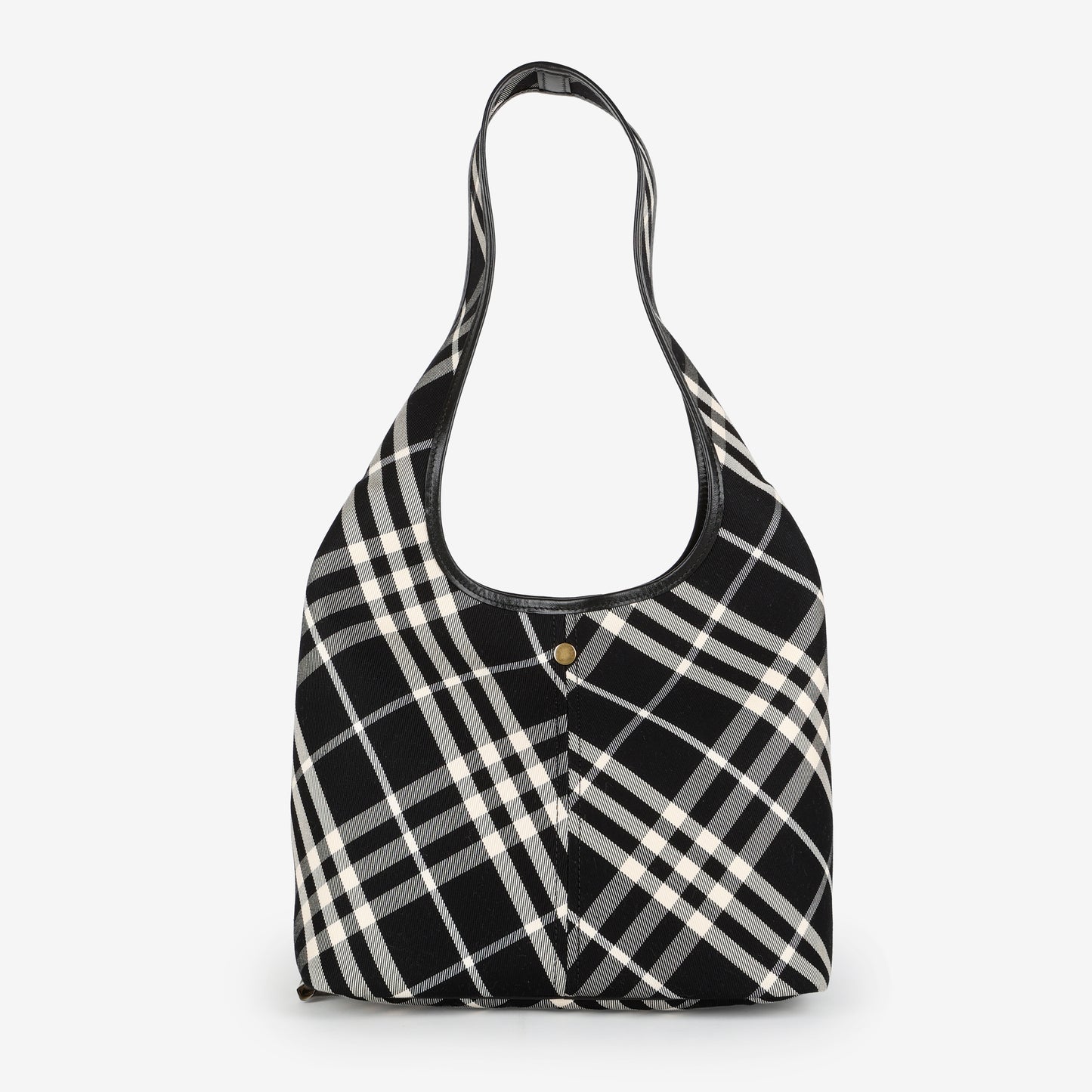 Small Check Hobo Bag, Black/White