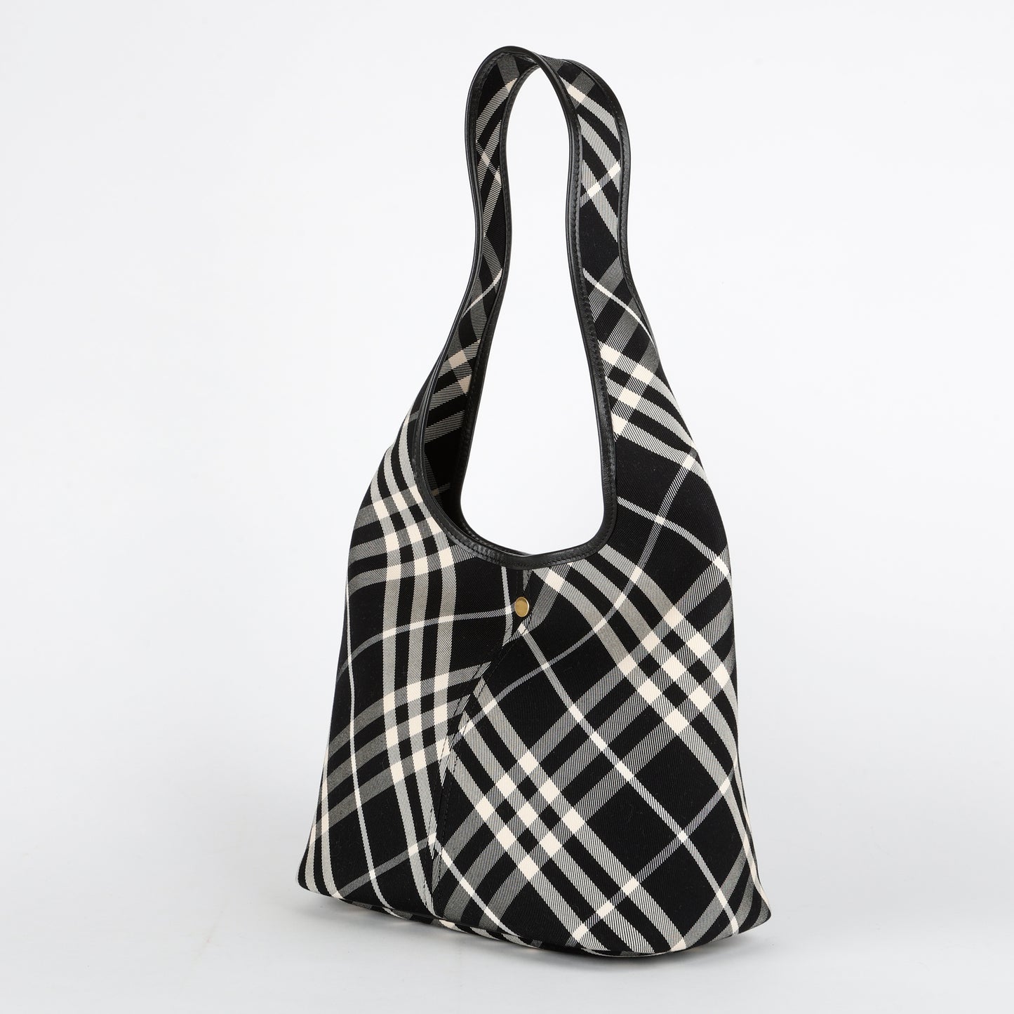 Small Check Hobo Bag, Black/White