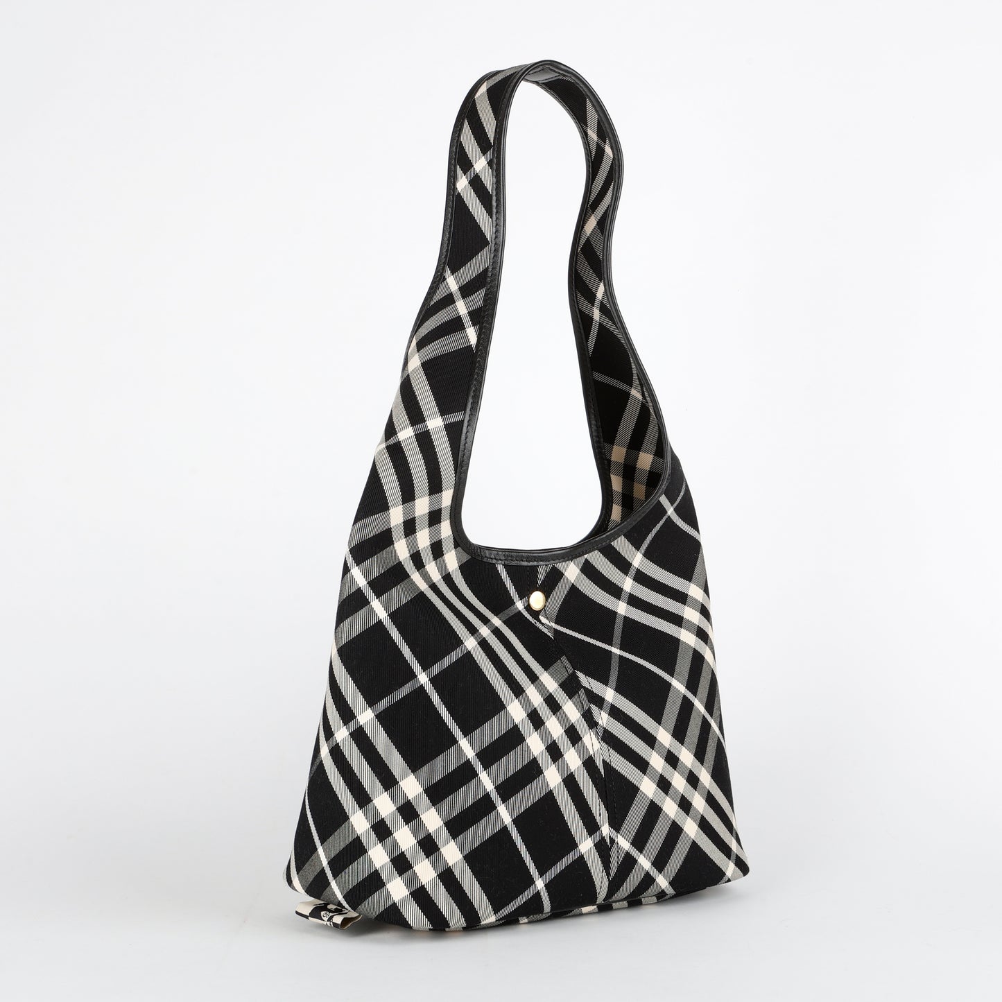 Small Check Hobo Bag, Black/White