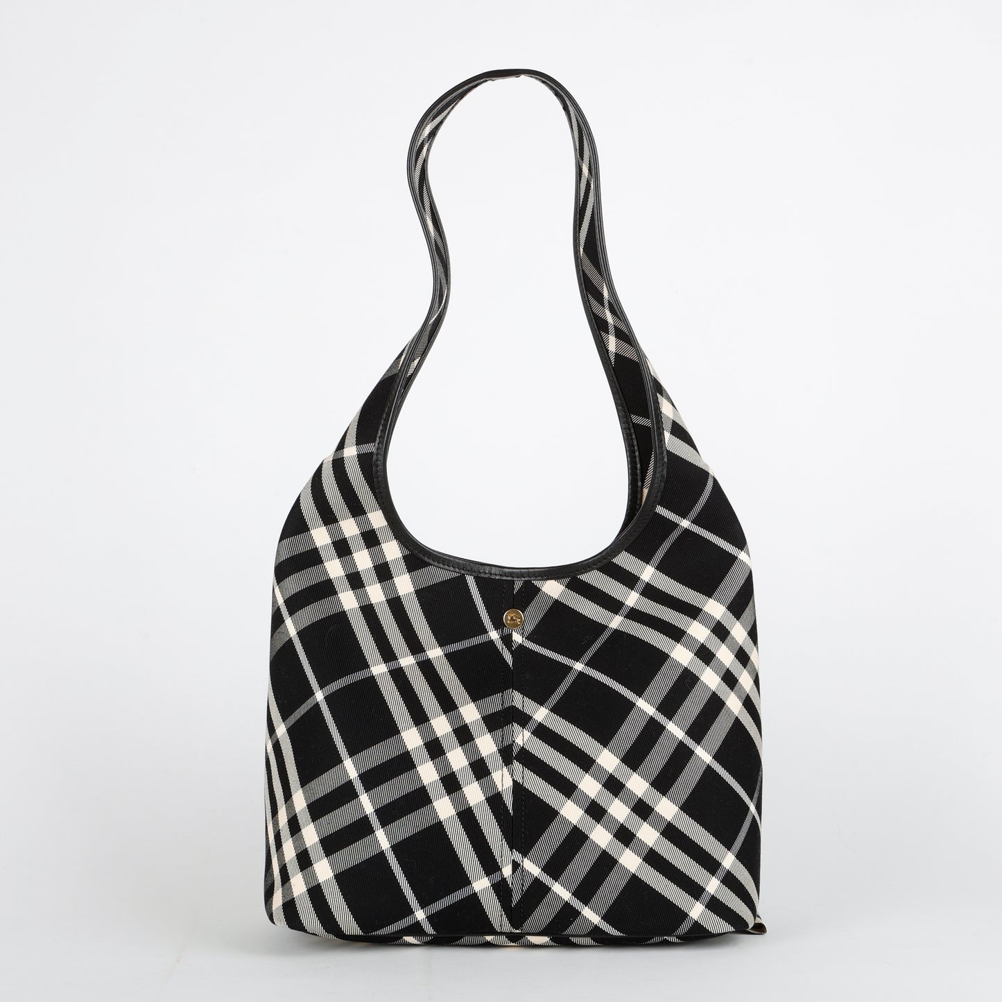 Small Check Hobo Bag, Black/White