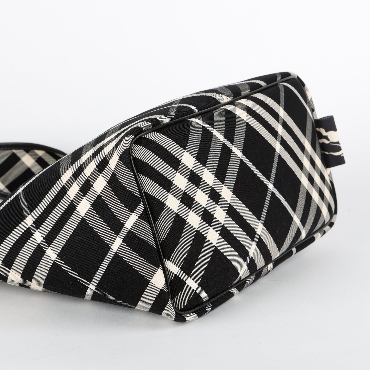Small Check Hobo Bag, Black/White