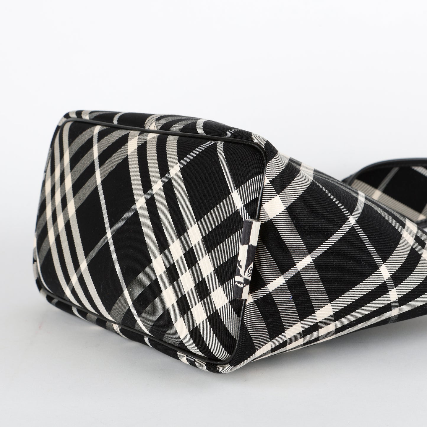 Small Check Hobo Bag, Black/White