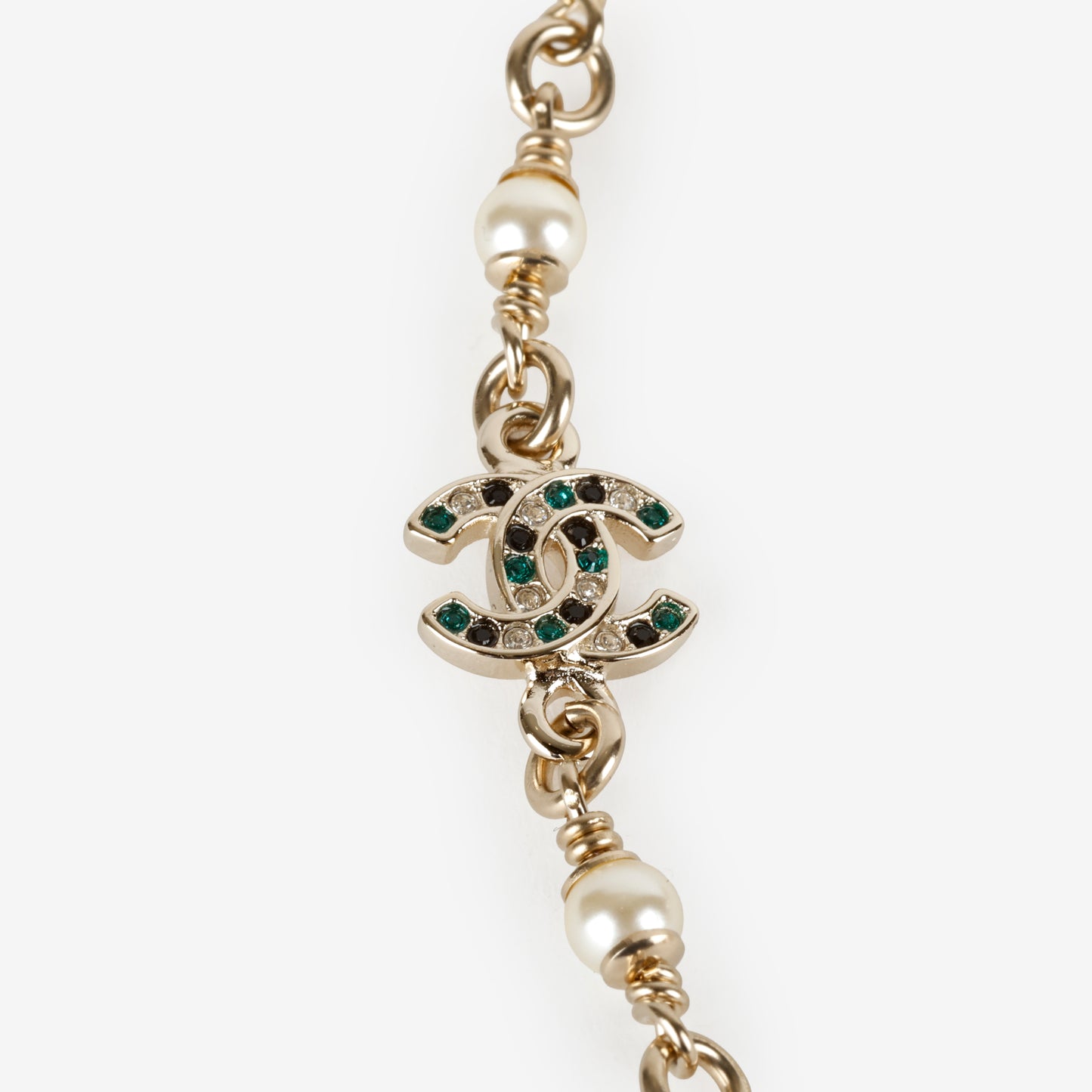 Pearl Crystal CC Deer Long Necklace