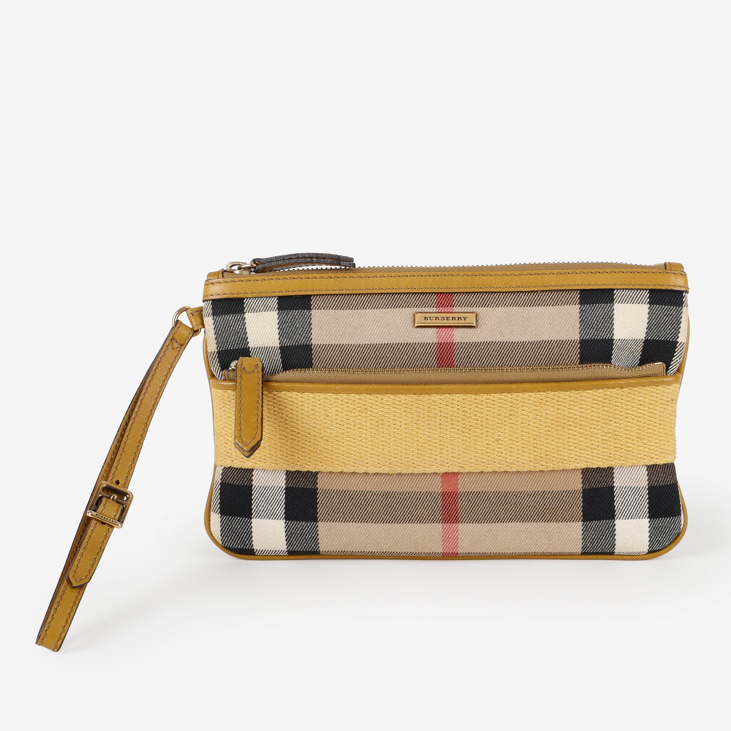 Peyton Clutch Wristlet, House Check Canvas and Yellow