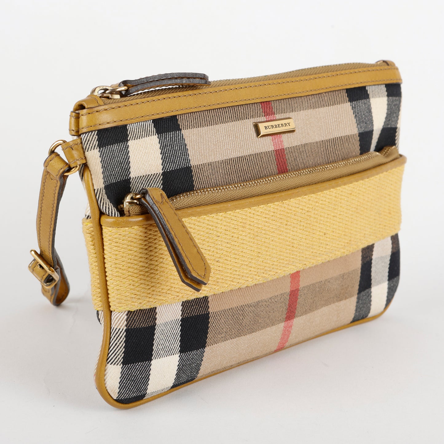 Peyton Clutch Wristlet, House Check Canvas and Yellow