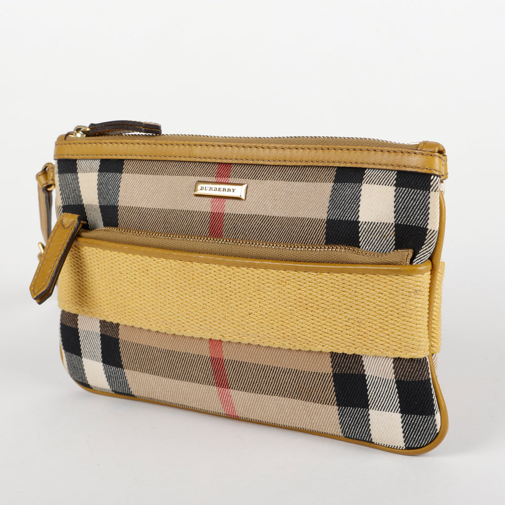 Peyton Clutch Wristlet, House Check Canvas and Yellow