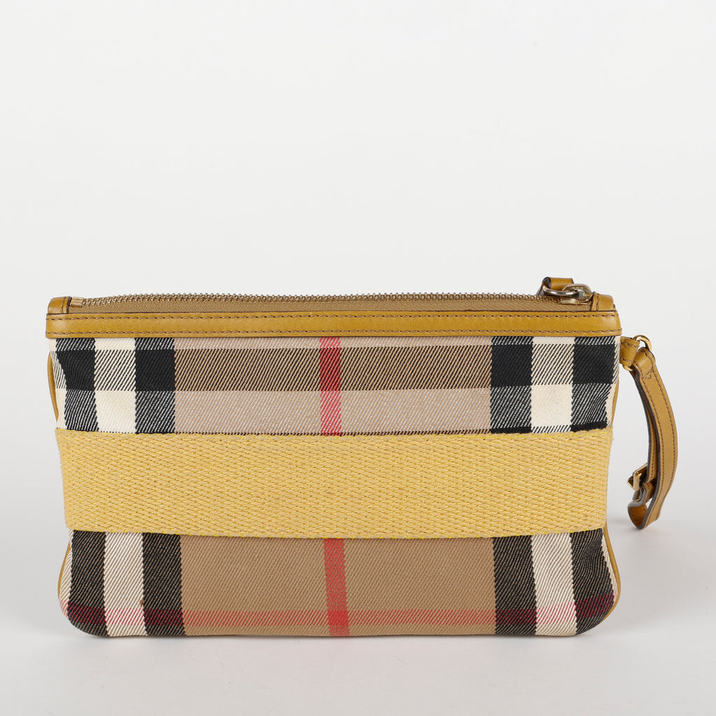 Peyton Clutch Wristlet, House Check Canvas and Yellow