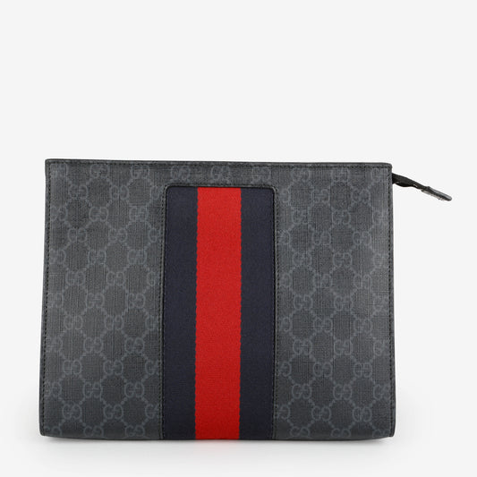 Supreme New Web Cosmetic Case, Black/Grey 058