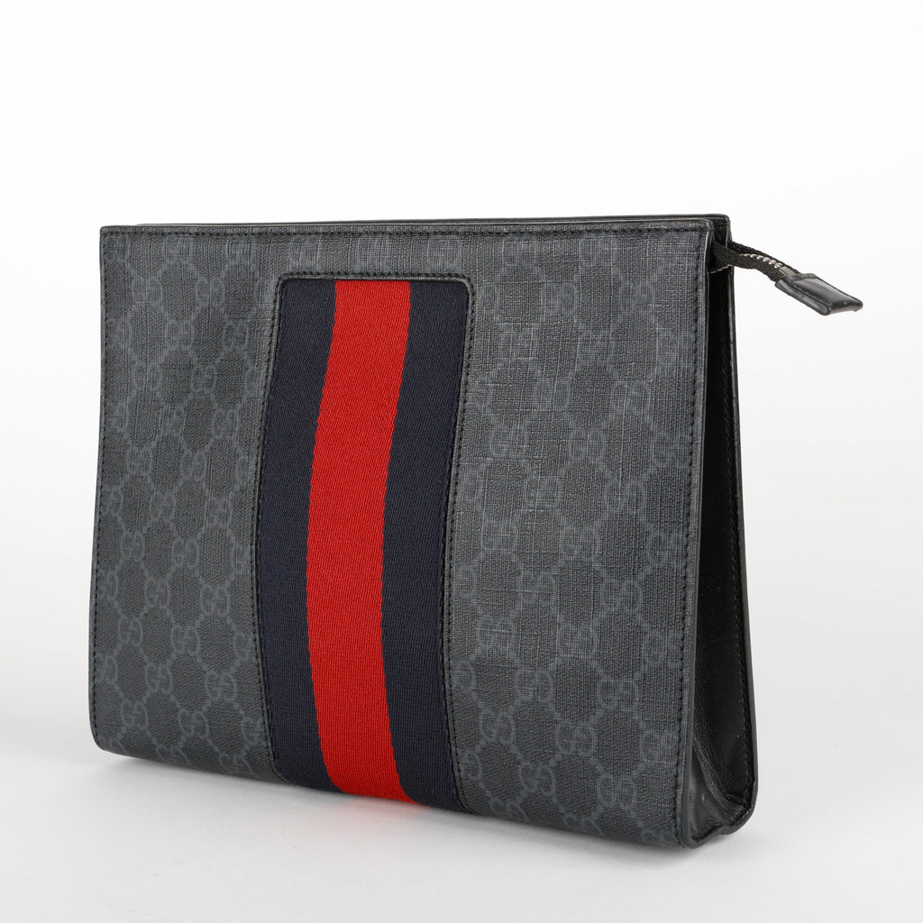 Supreme New Web Cosmetic Case, Black/Grey 058