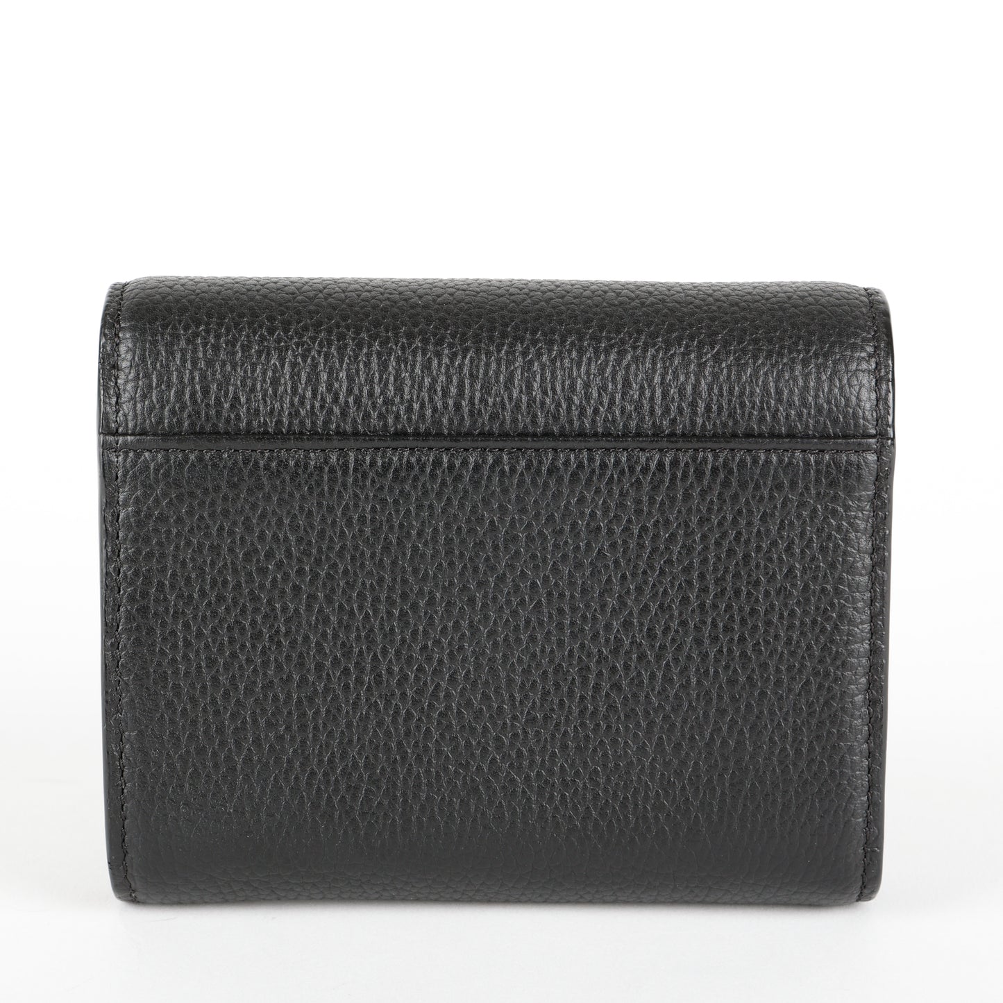 Trifold Wallet, Black Calfskin