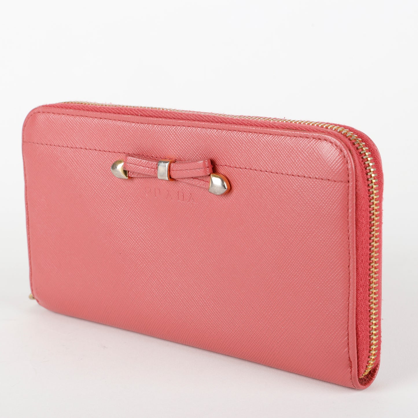Fiocco Bow Continental Zip Wallet, Peonia Pink