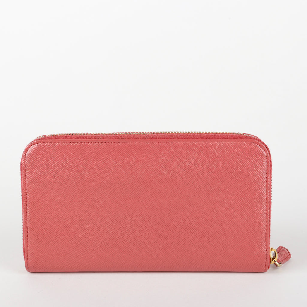Fiocco Bow Continental Zip Wallet, Peonia Pink
