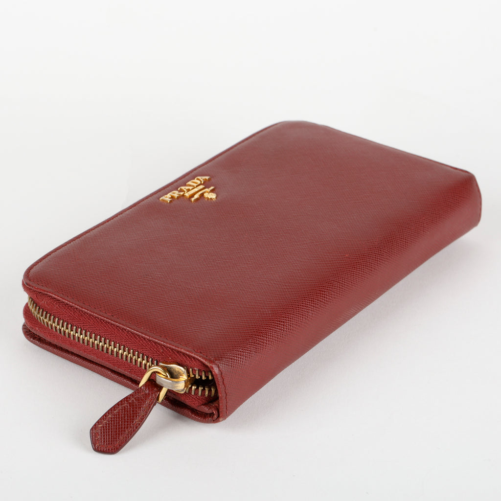 Large Bifold Zip Wallet, Burgundy