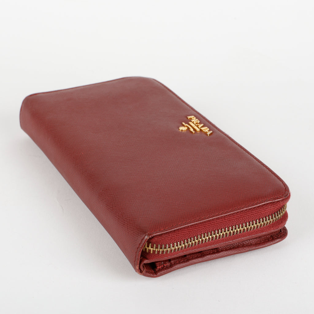 Large Bifold Zip Wallet, Burgundy
