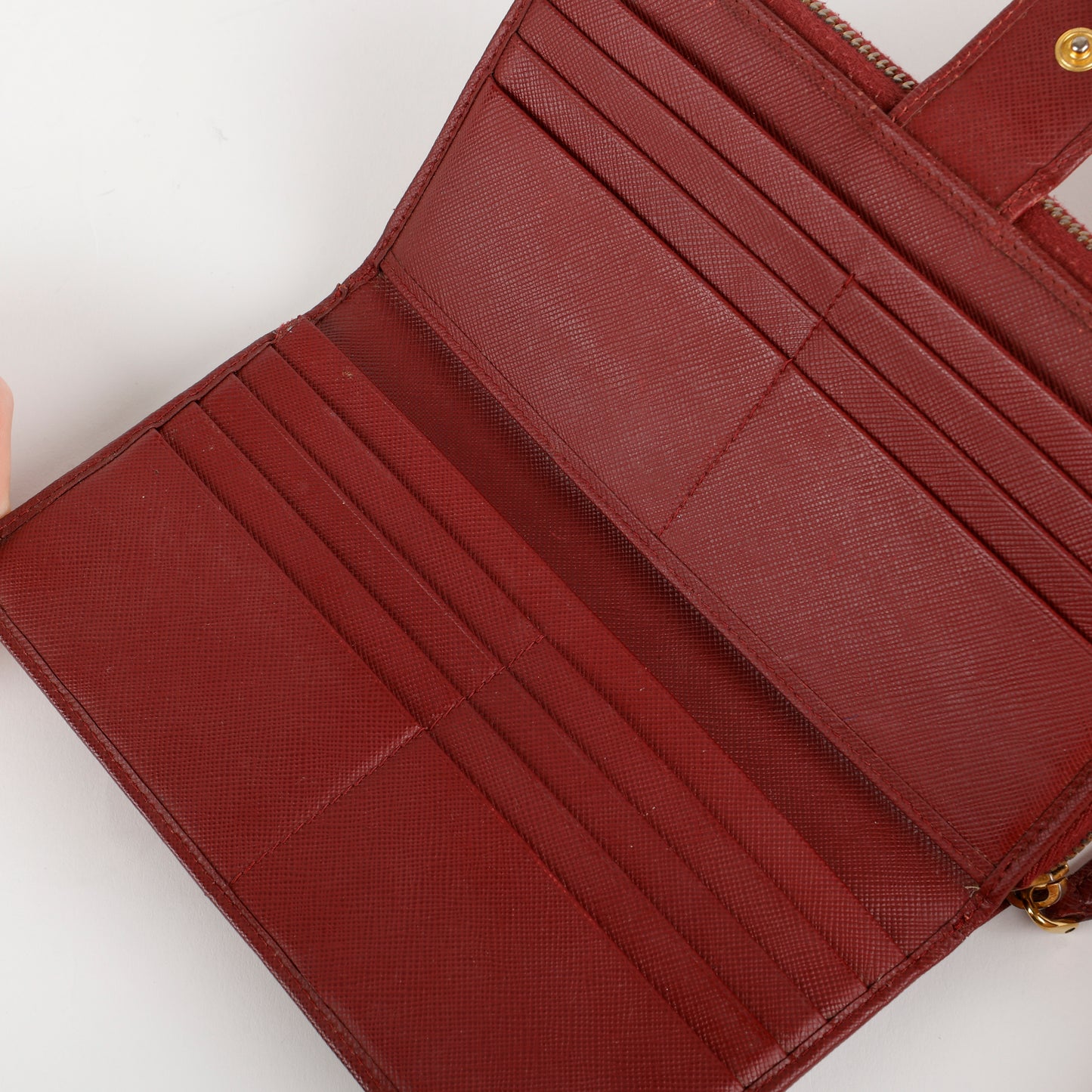 Large Bifold Zip Wallet, Burgundy