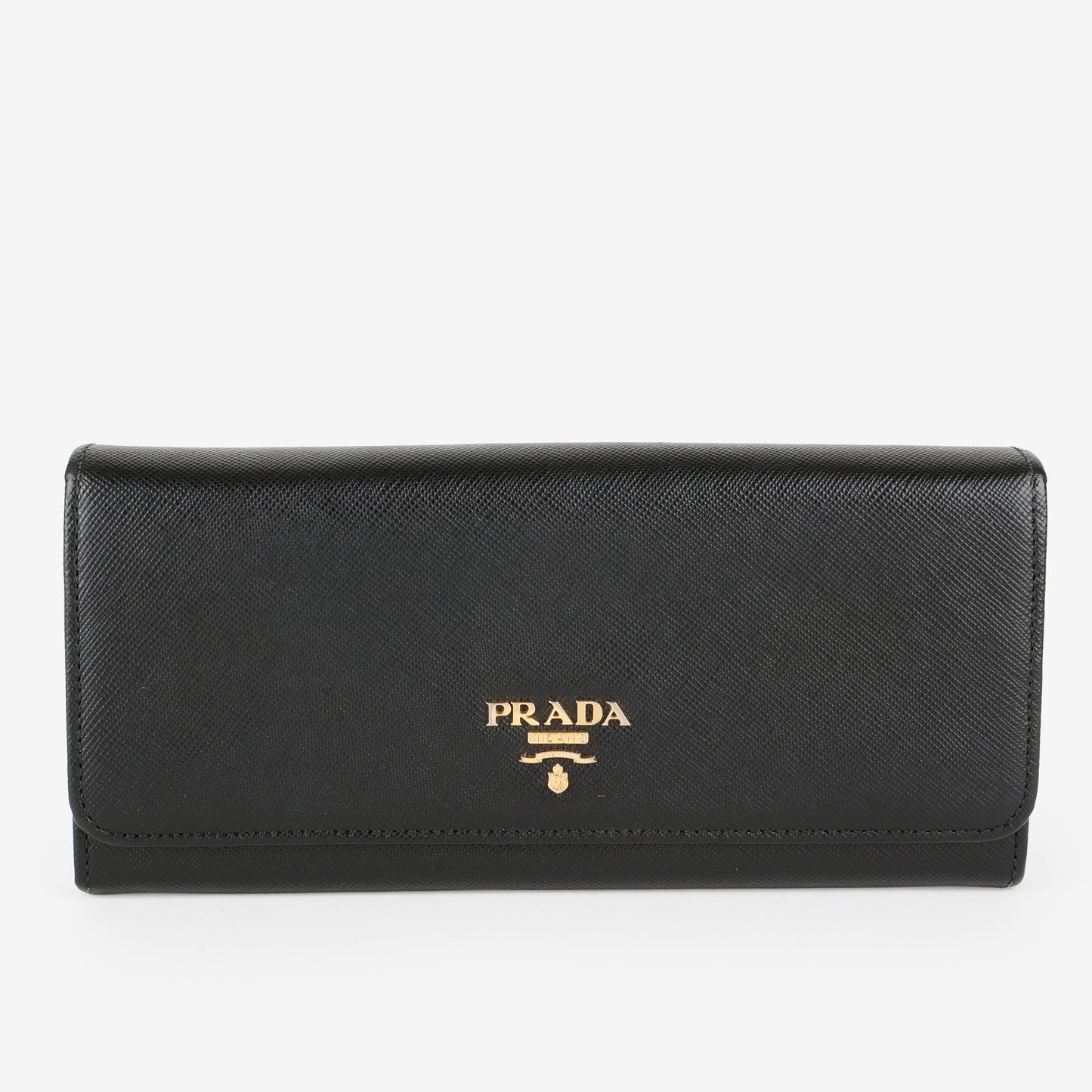 Continental Long Wallet, Black Saffiano