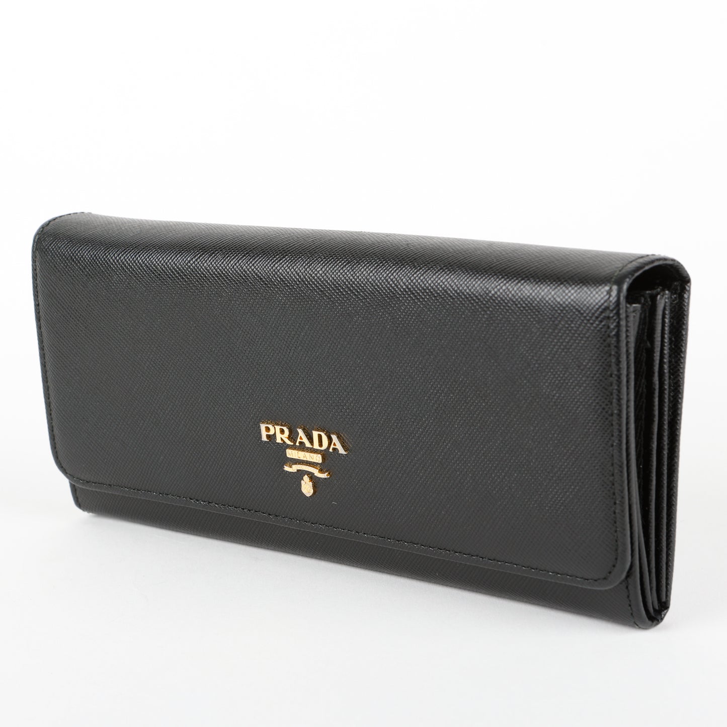 Continental Long Wallet, Black Saffiano